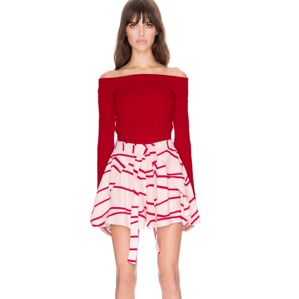 C/MEO Collective Red and White Skater Skort